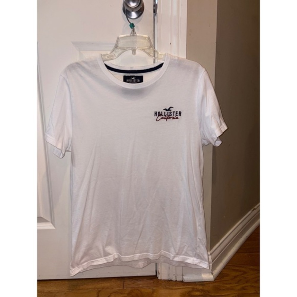 Hollister California Mens White 100% Cotton Short Sleeve Logo T Shirt Size M